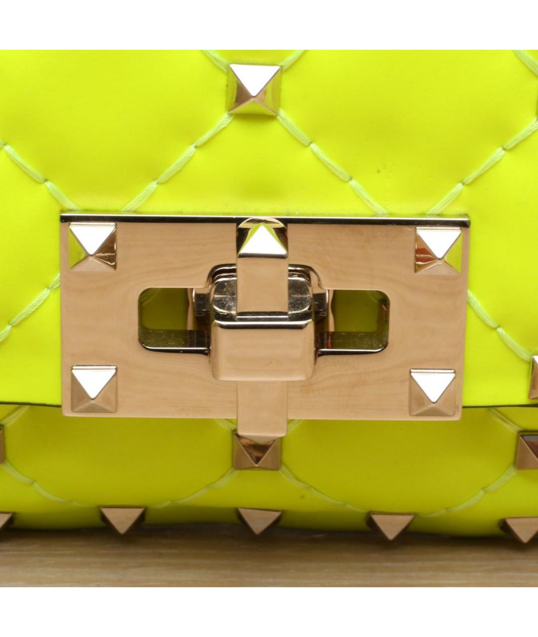 VALENTINO Желтая кожаная сумка через плечо, фото 8