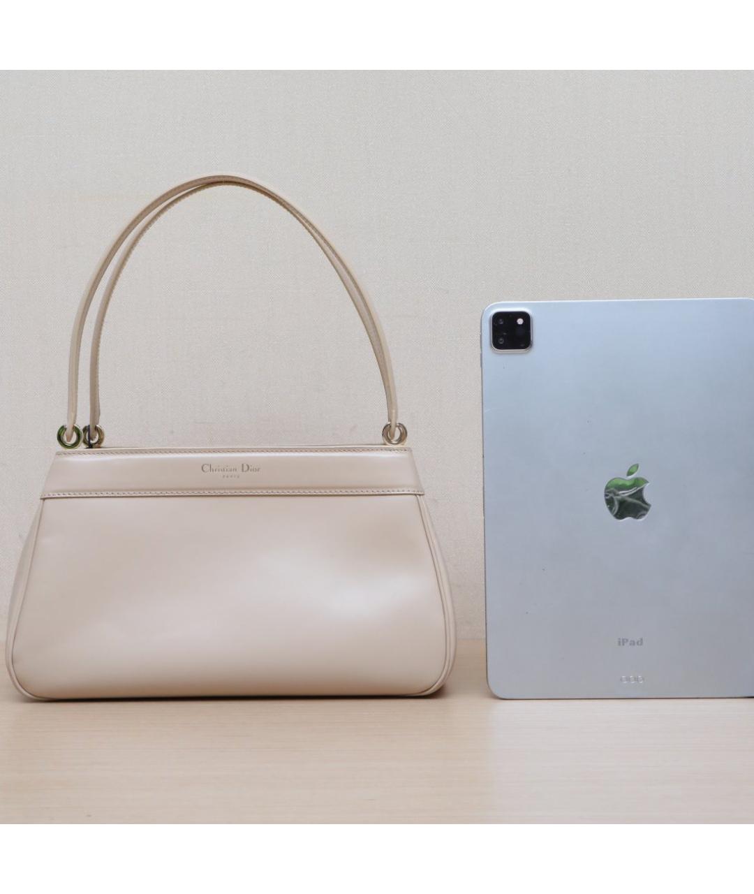 CHRISTIAN DIOR Бежевая кожаная сумка через плечо, фото 7