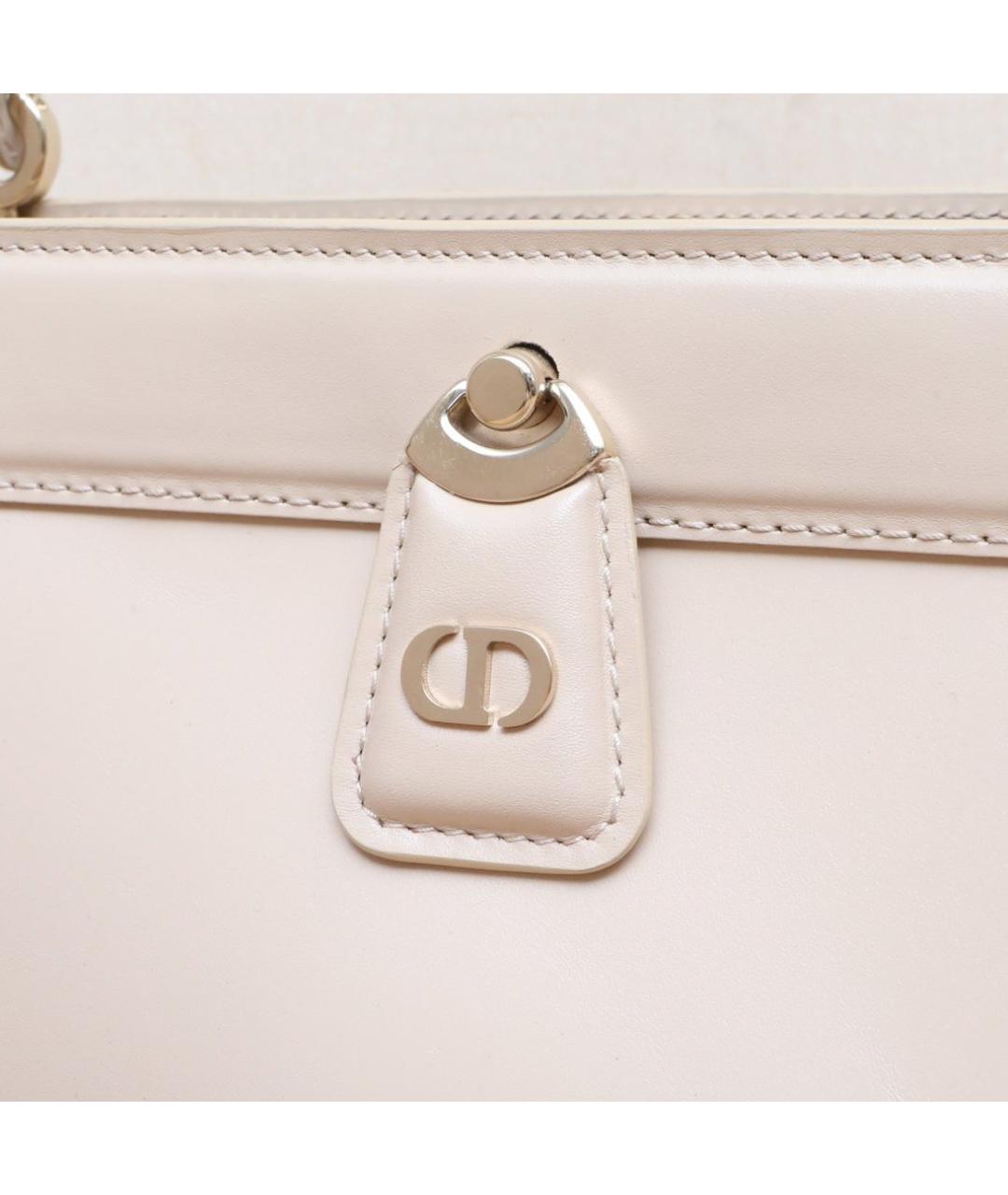 CHRISTIAN DIOR Бежевая кожаная сумка через плечо, фото 8