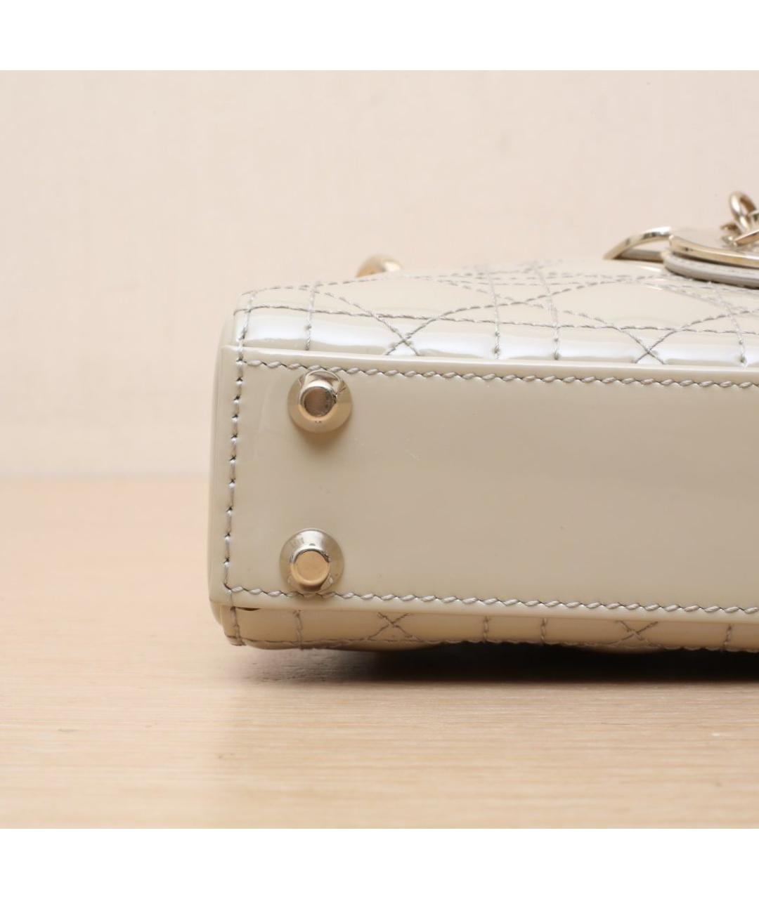 CHRISTIAN DIOR Бежевая кожаная сумка через плечо, фото 9
