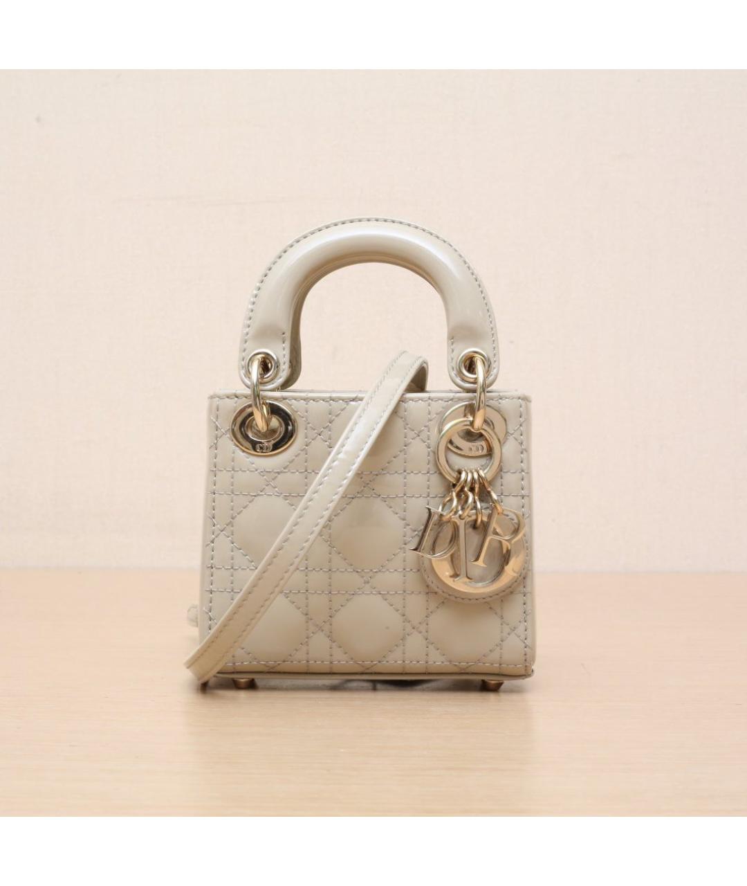 CHRISTIAN DIOR Бежевая кожаная сумка через плечо, фото 3