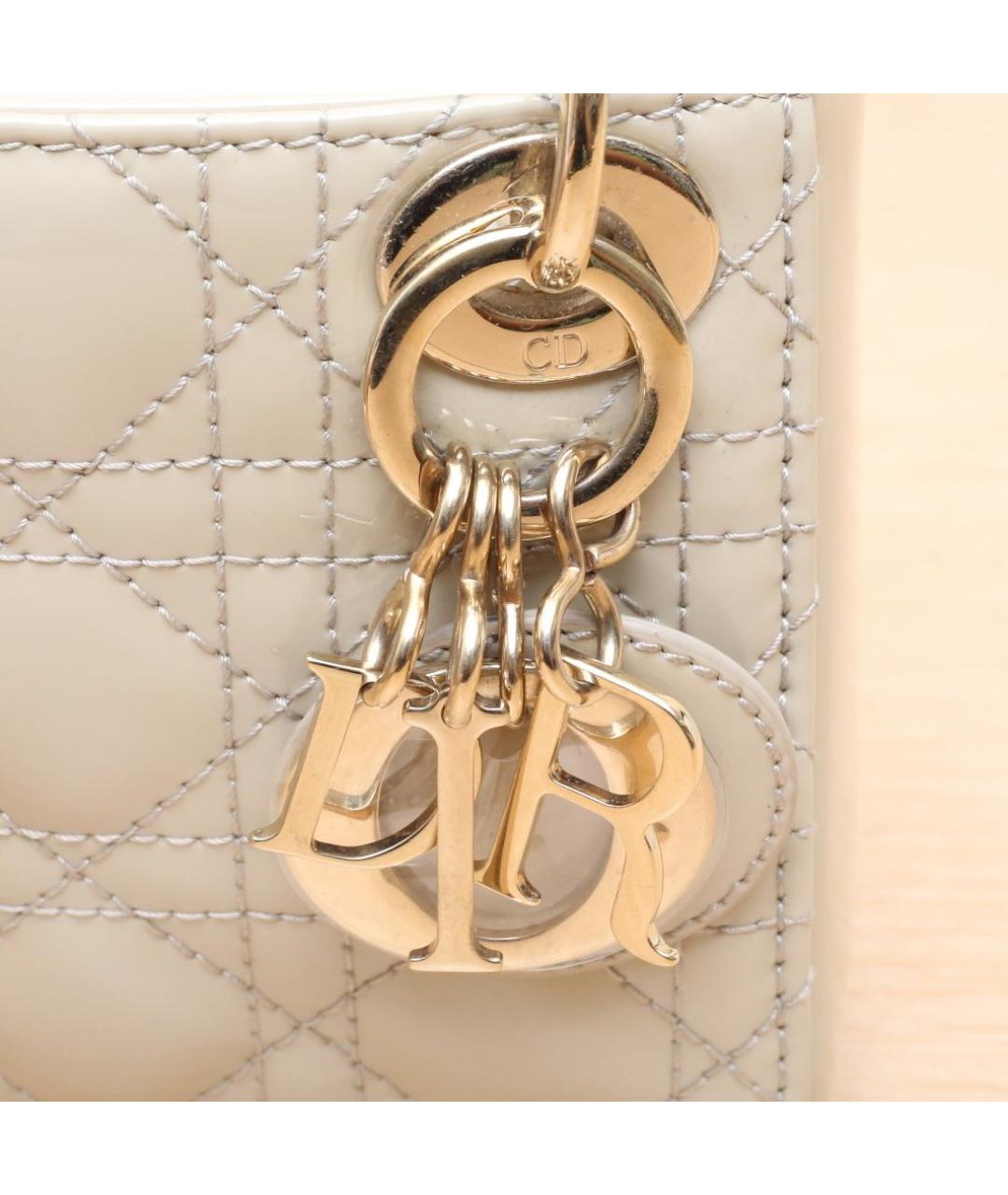 CHRISTIAN DIOR Бежевая кожаная сумка через плечо, фото 8