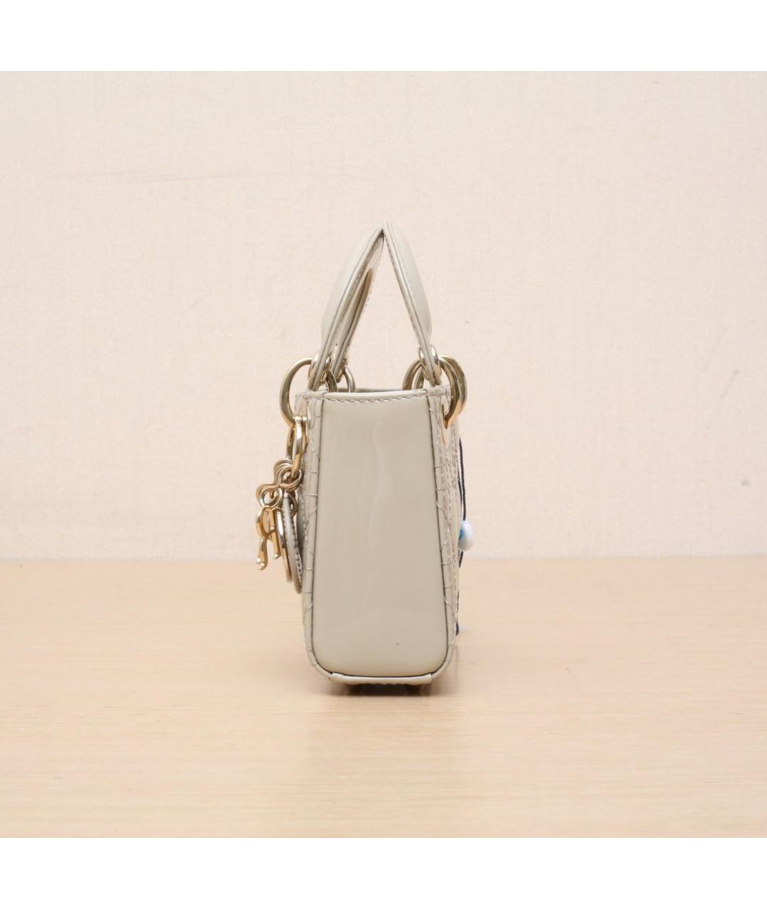 CHRISTIAN DIOR Бежевая кожаная сумка через плечо, фото 5