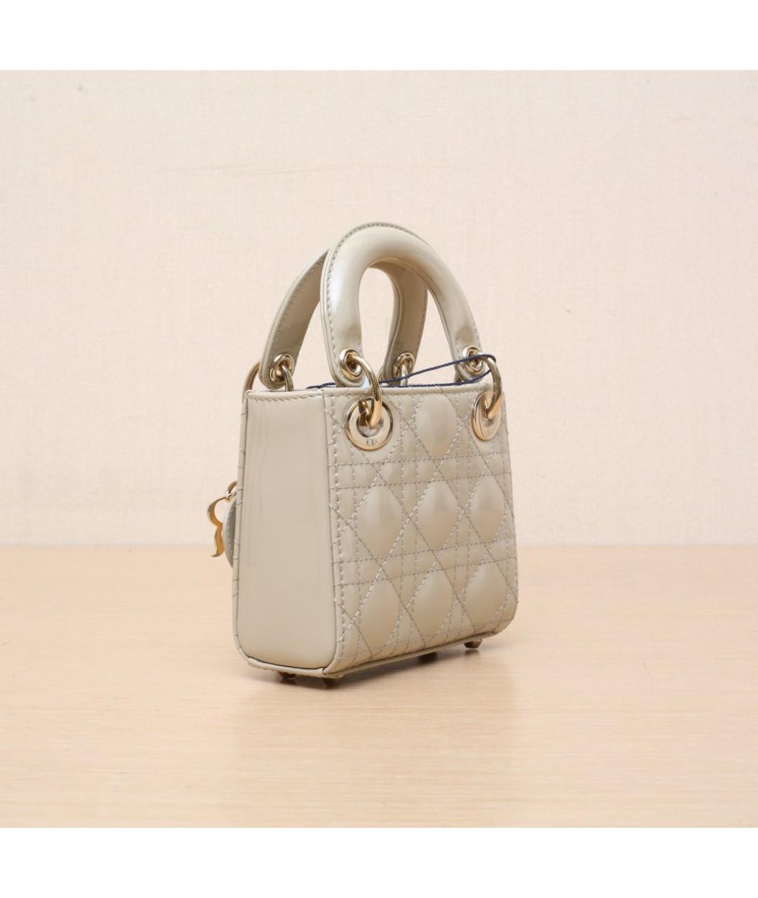 CHRISTIAN DIOR Бежевая кожаная сумка через плечо, фото 6