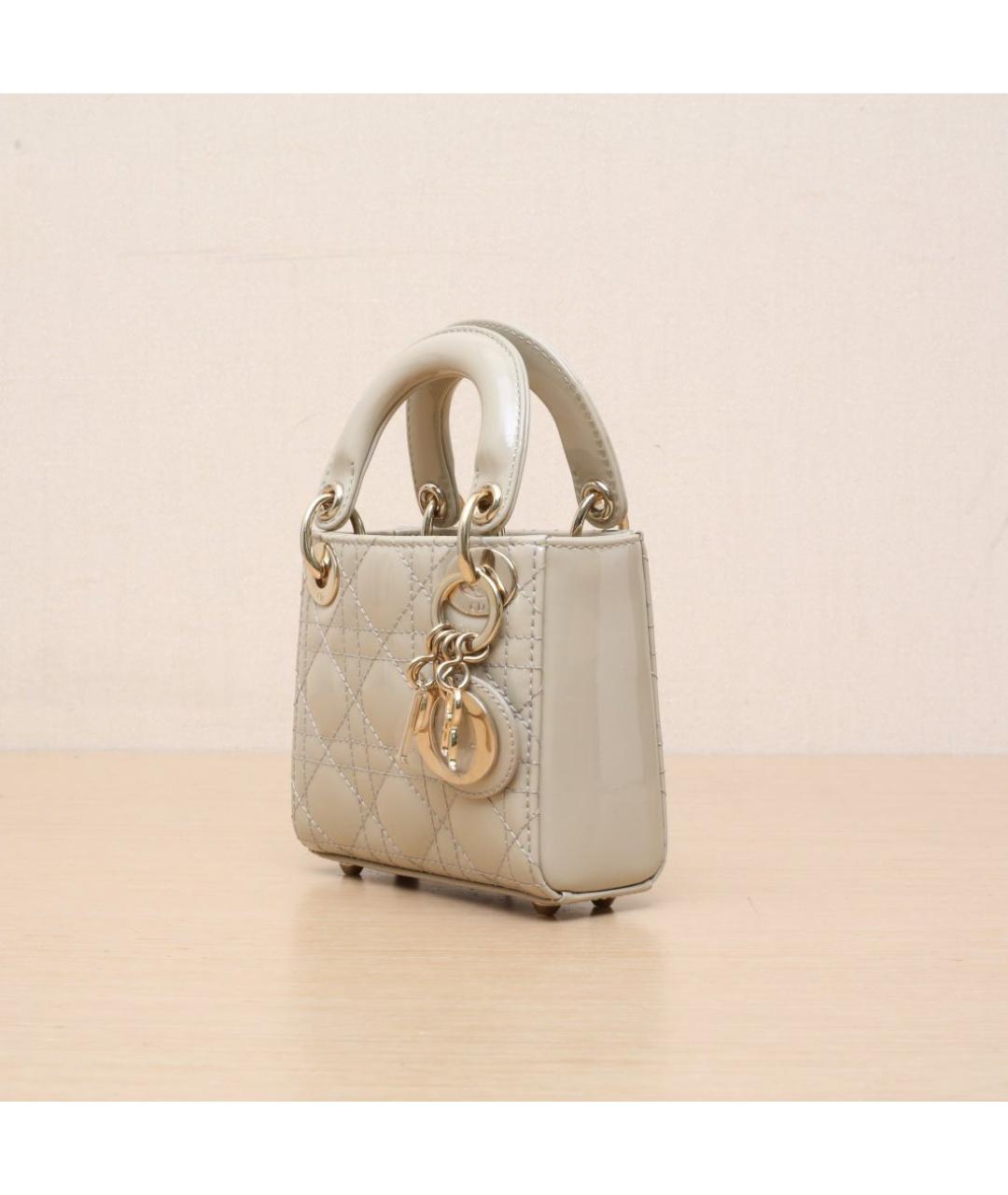 CHRISTIAN DIOR Бежевая кожаная сумка через плечо, фото 4