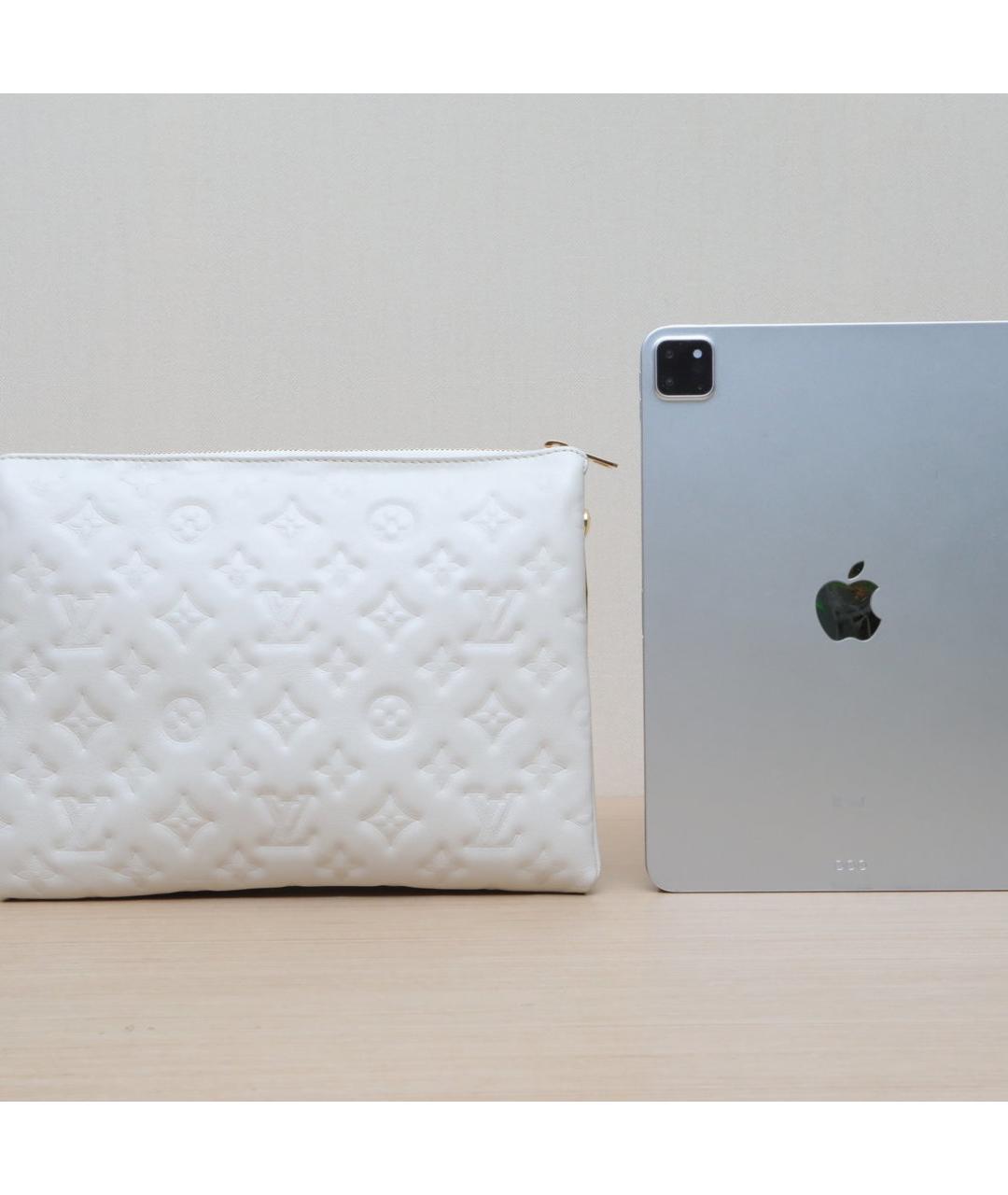 LOUIS VUITTON Белая кожаная сумка через плечо, фото 7