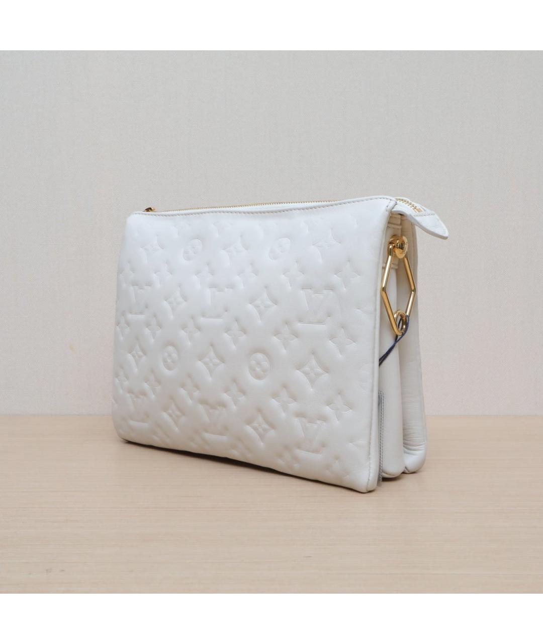 LOUIS VUITTON Белая кожаная сумка через плечо, фото 4