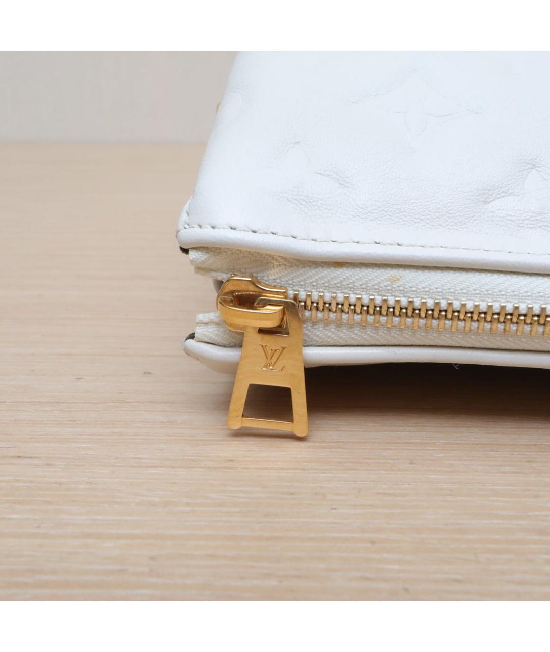 LOUIS VUITTON Белая кожаная сумка через плечо, фото 8