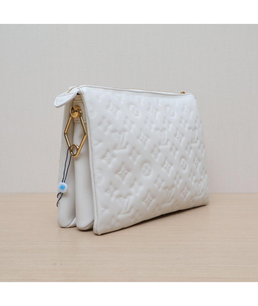 LOUIS VUITTON Белая кожаная сумка через плечо, фото 6