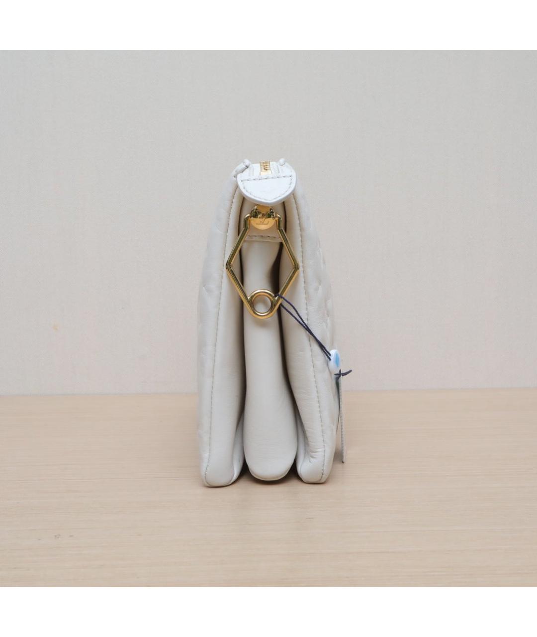 LOUIS VUITTON Белая кожаная сумка через плечо, фото 5