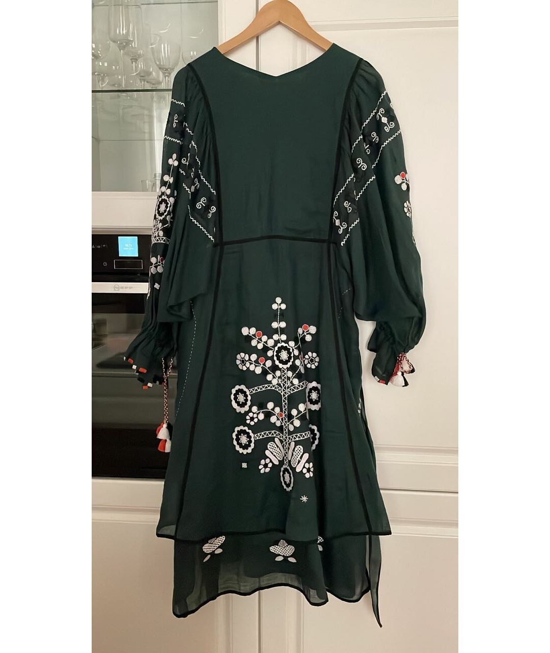 VITA KIN Зеленые льняное повседневное платье, фото 2