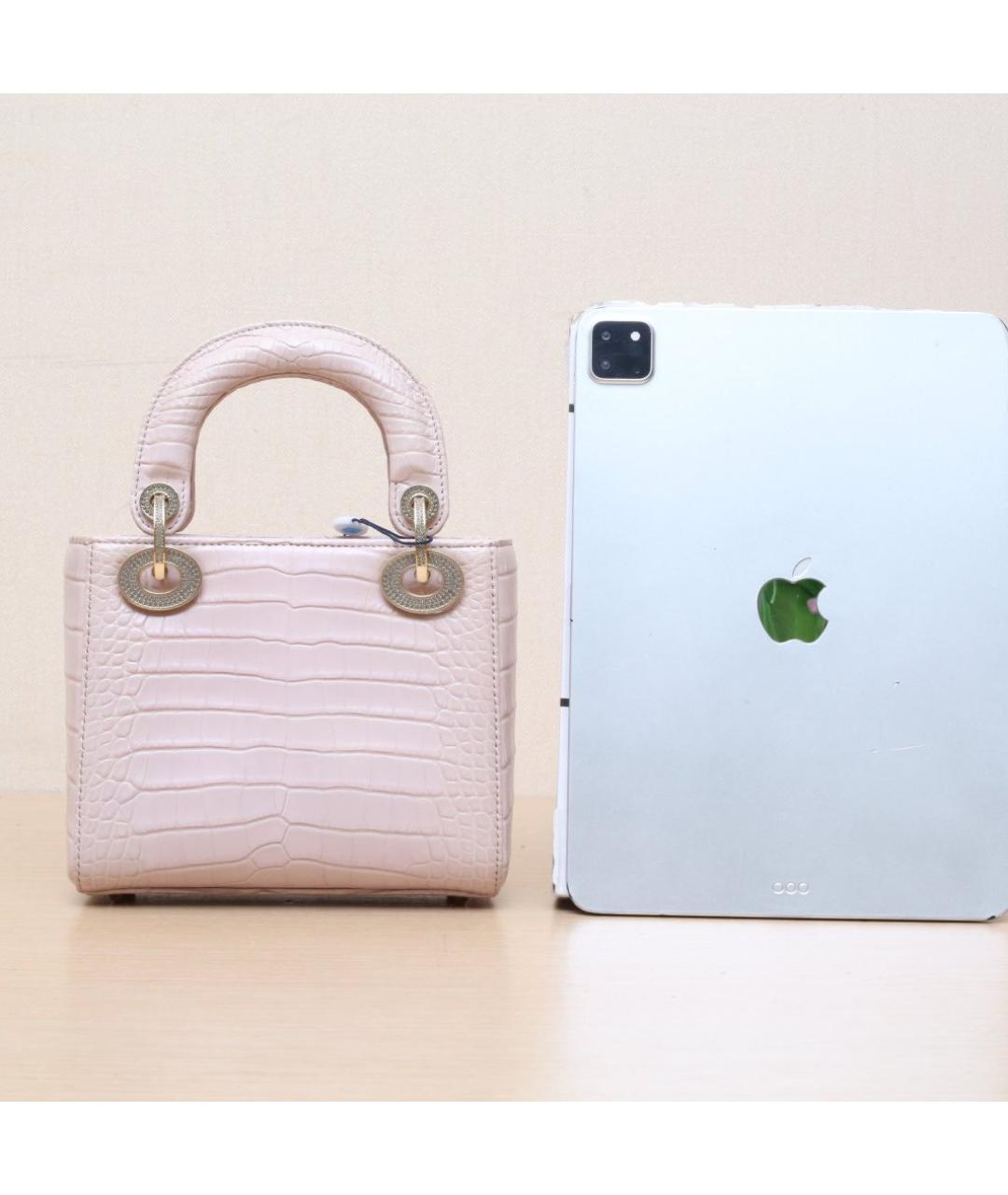 CHRISTIAN DIOR Розовая кожаная сумка через плечо, фото 7