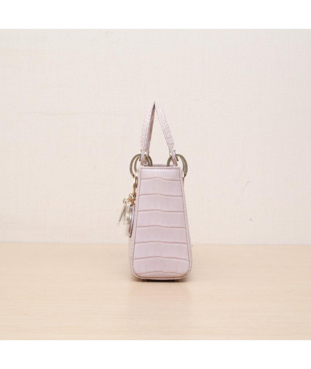 CHRISTIAN DIOR Розовая кожаная сумка через плечо, фото 5