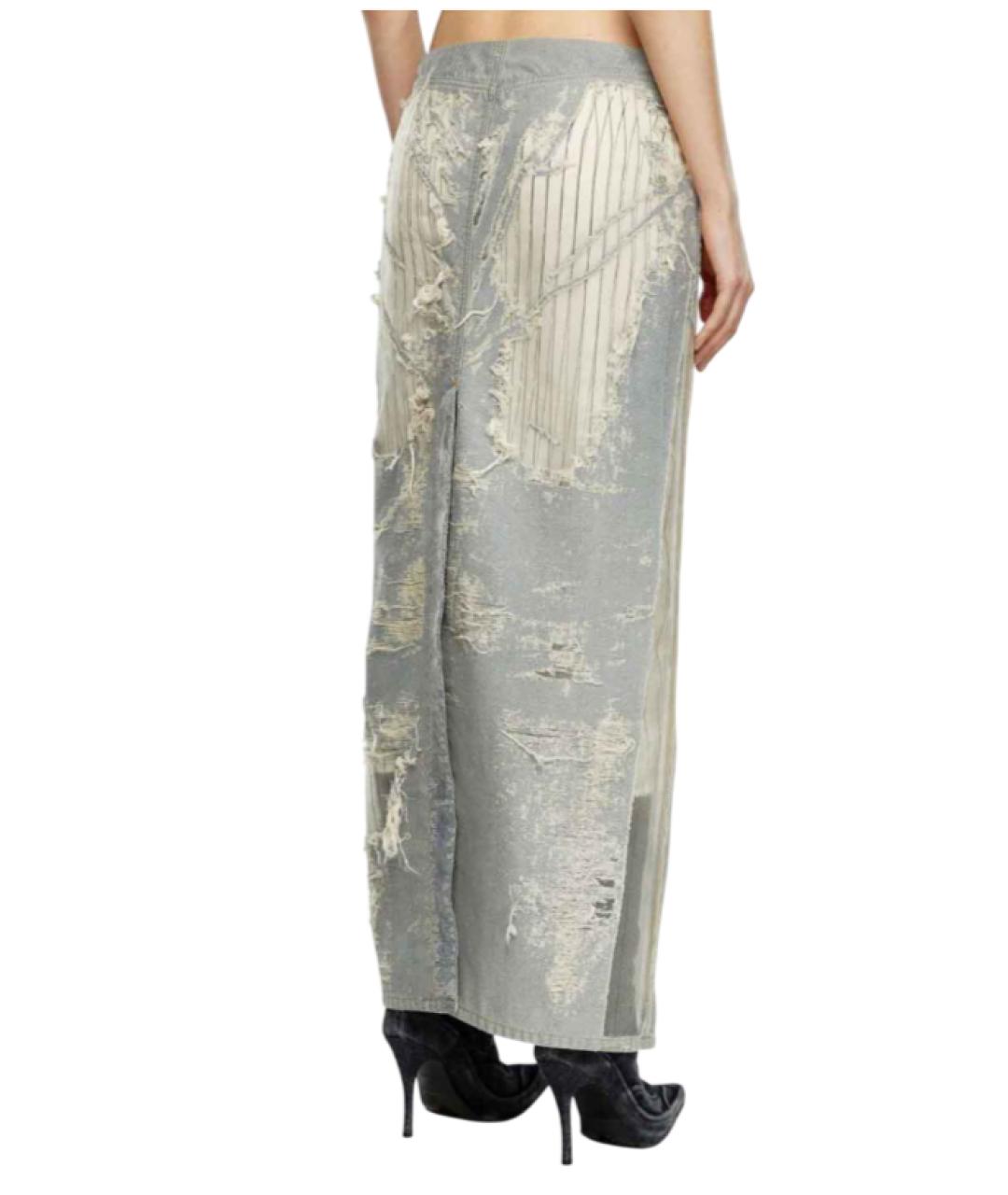 DIESEL Серая хлопковая юбка миди, фото 3