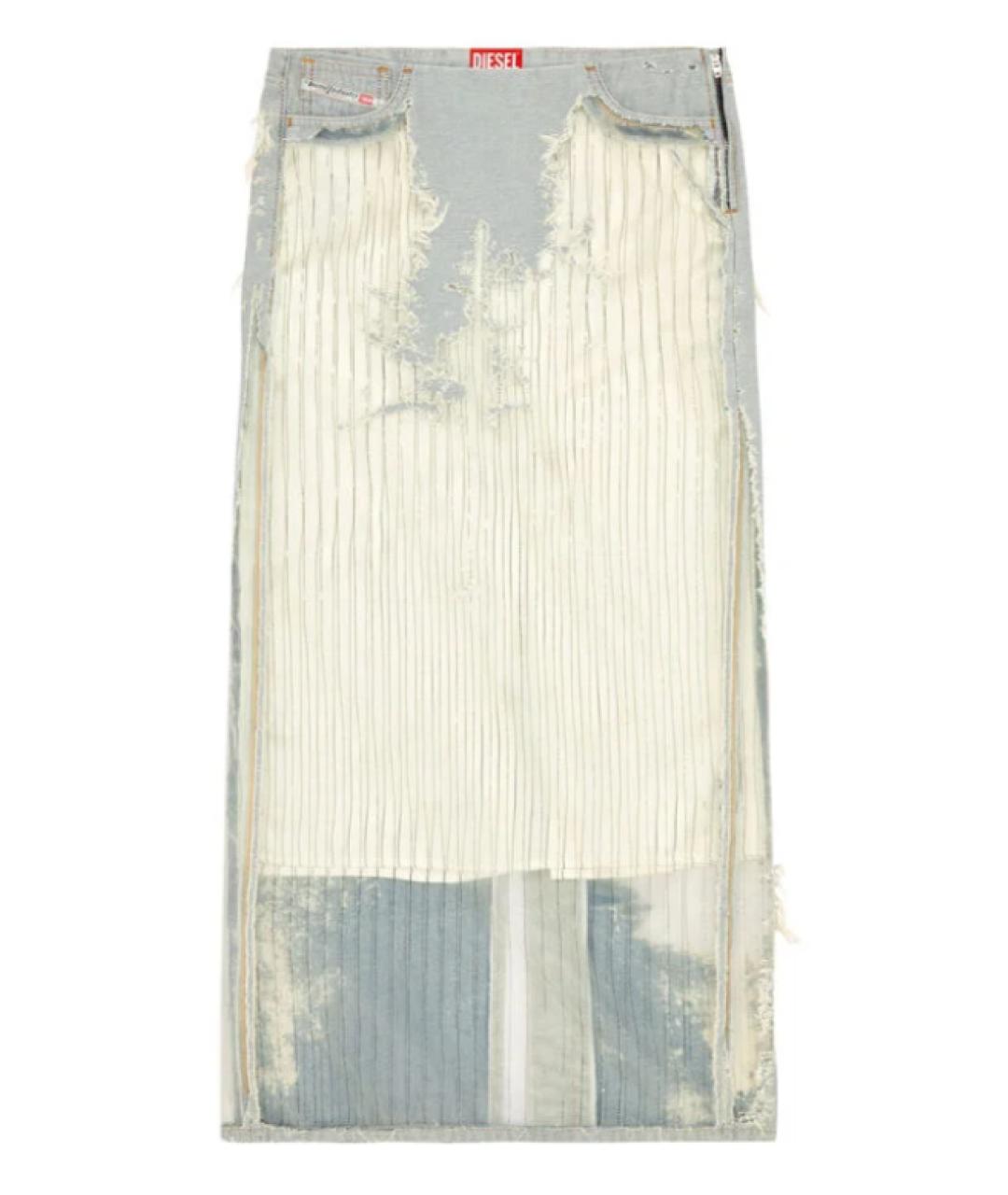 DIESEL Серая хлопковая юбка миди, фото 4