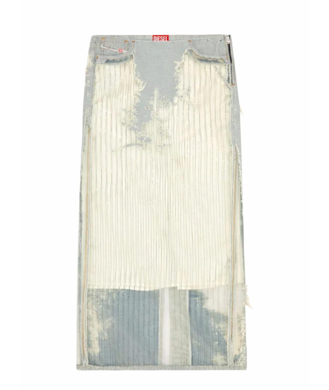 DIESEL Серая хлопковая юбка миди, фото 1