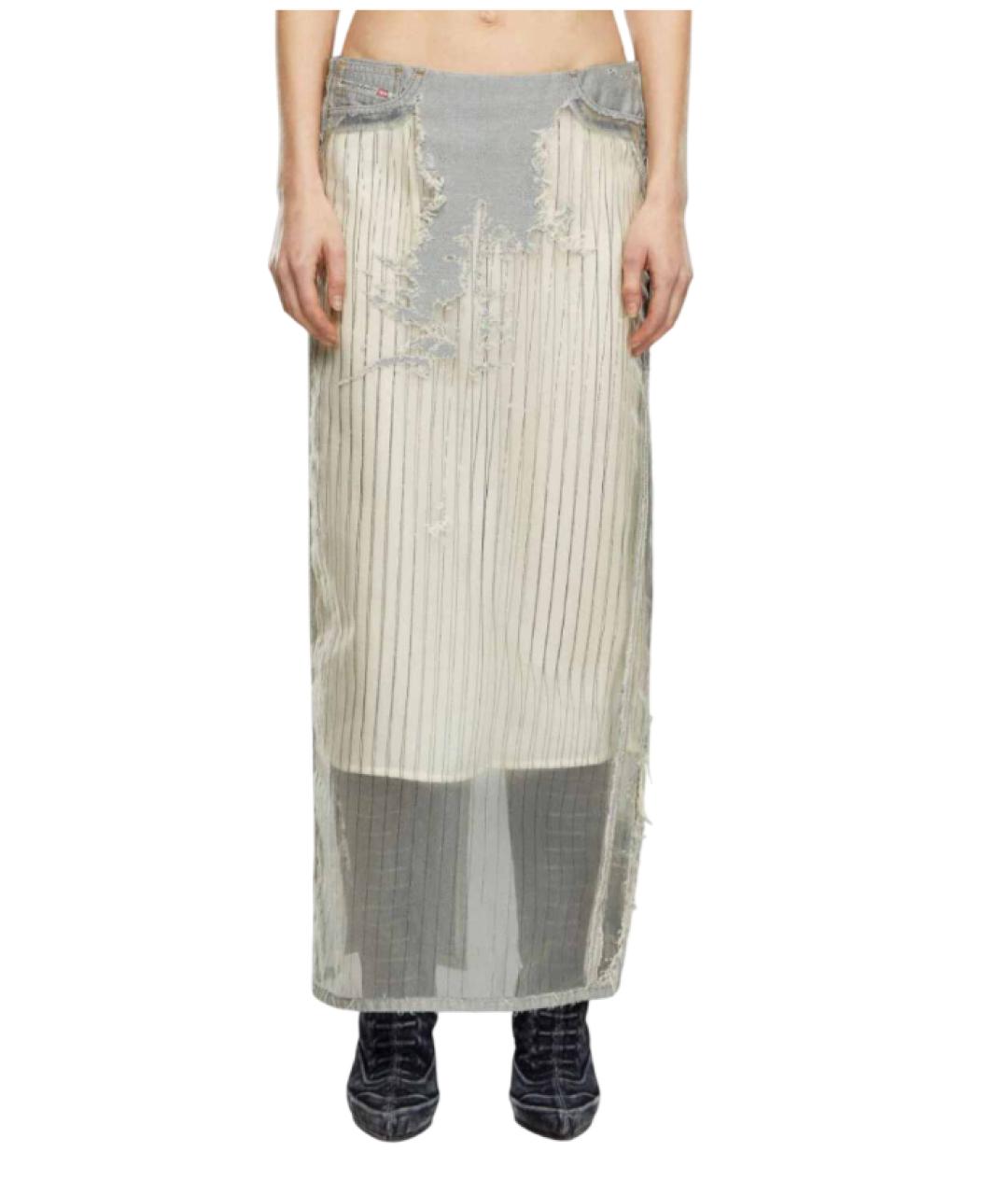 DIESEL Серая хлопковая юбка миди, фото 2
