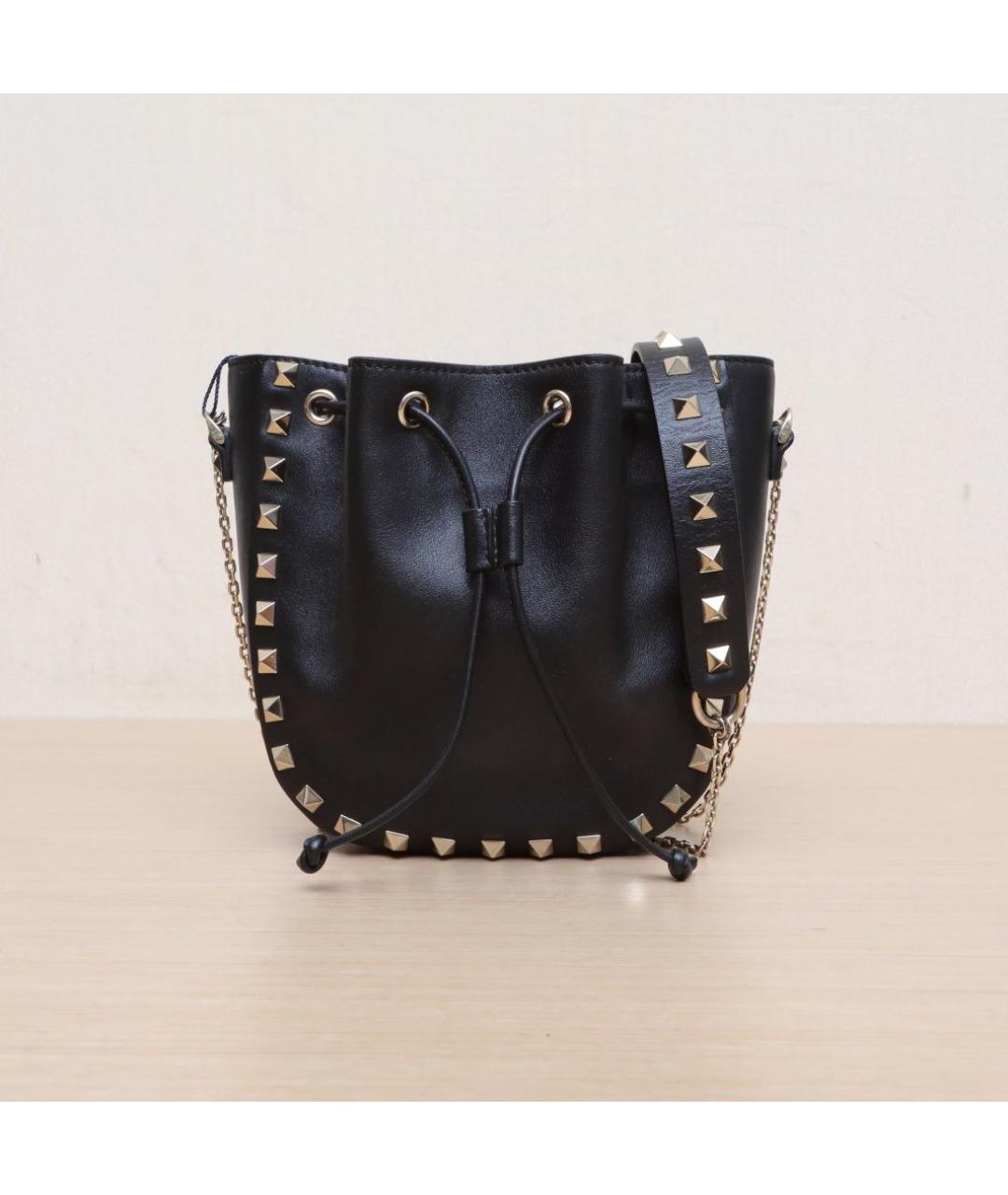 VALENTINO Черная кожаная сумка через плечо, фото 2