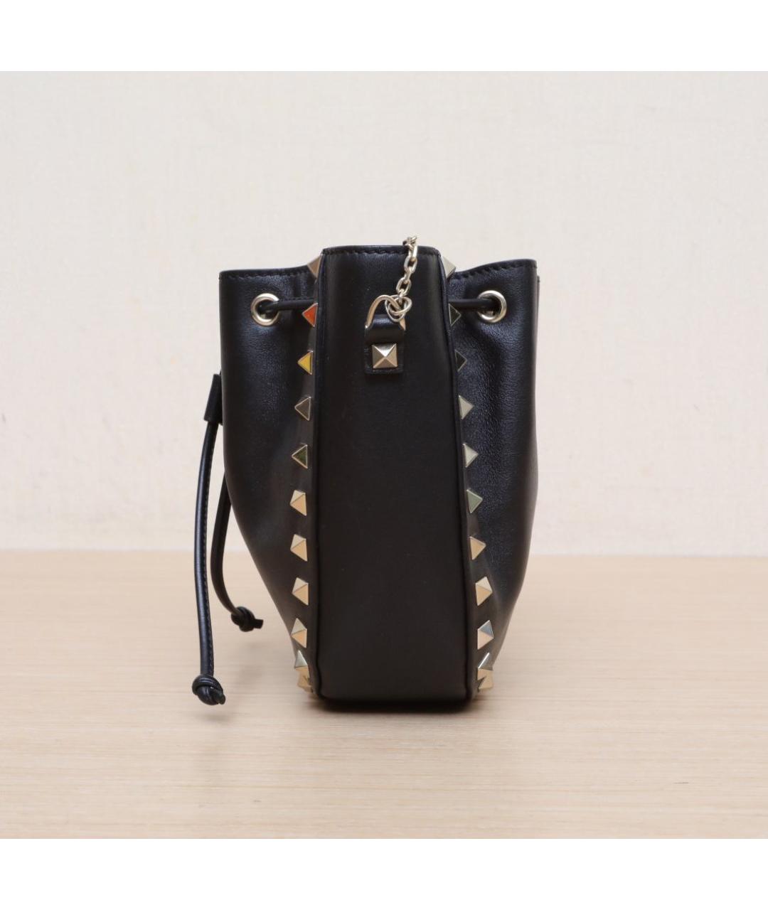VALENTINO Черная кожаная сумка через плечо, фото 5