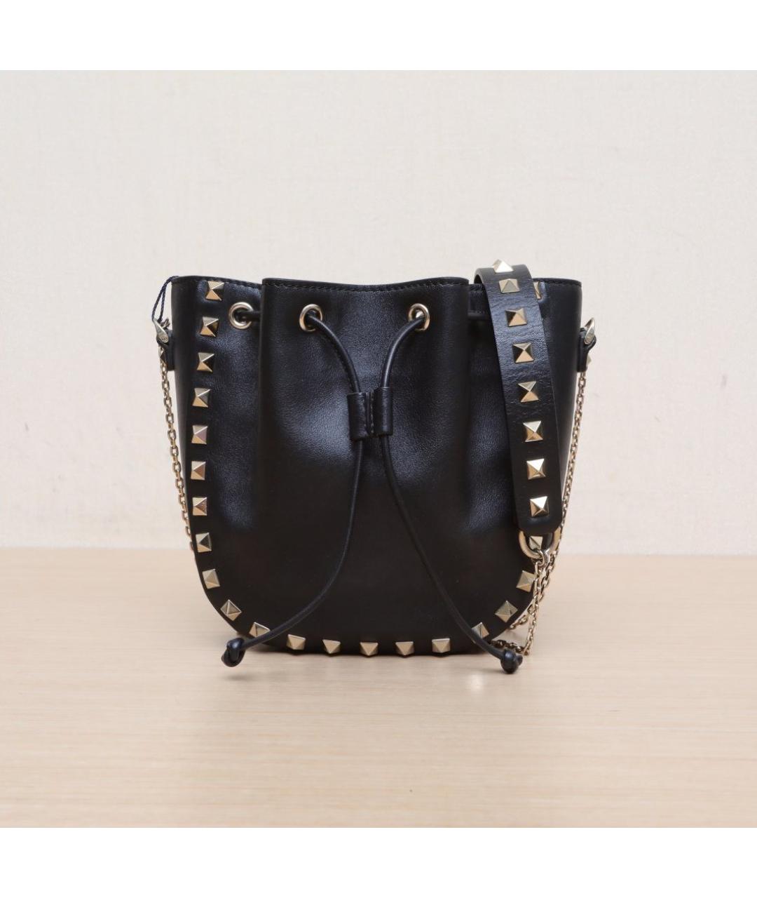 VALENTINO Черная кожаная сумка через плечо, фото 3