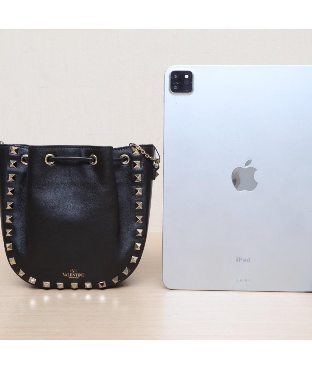 VALENTINO Черная кожаная сумка через плечо, фото 7