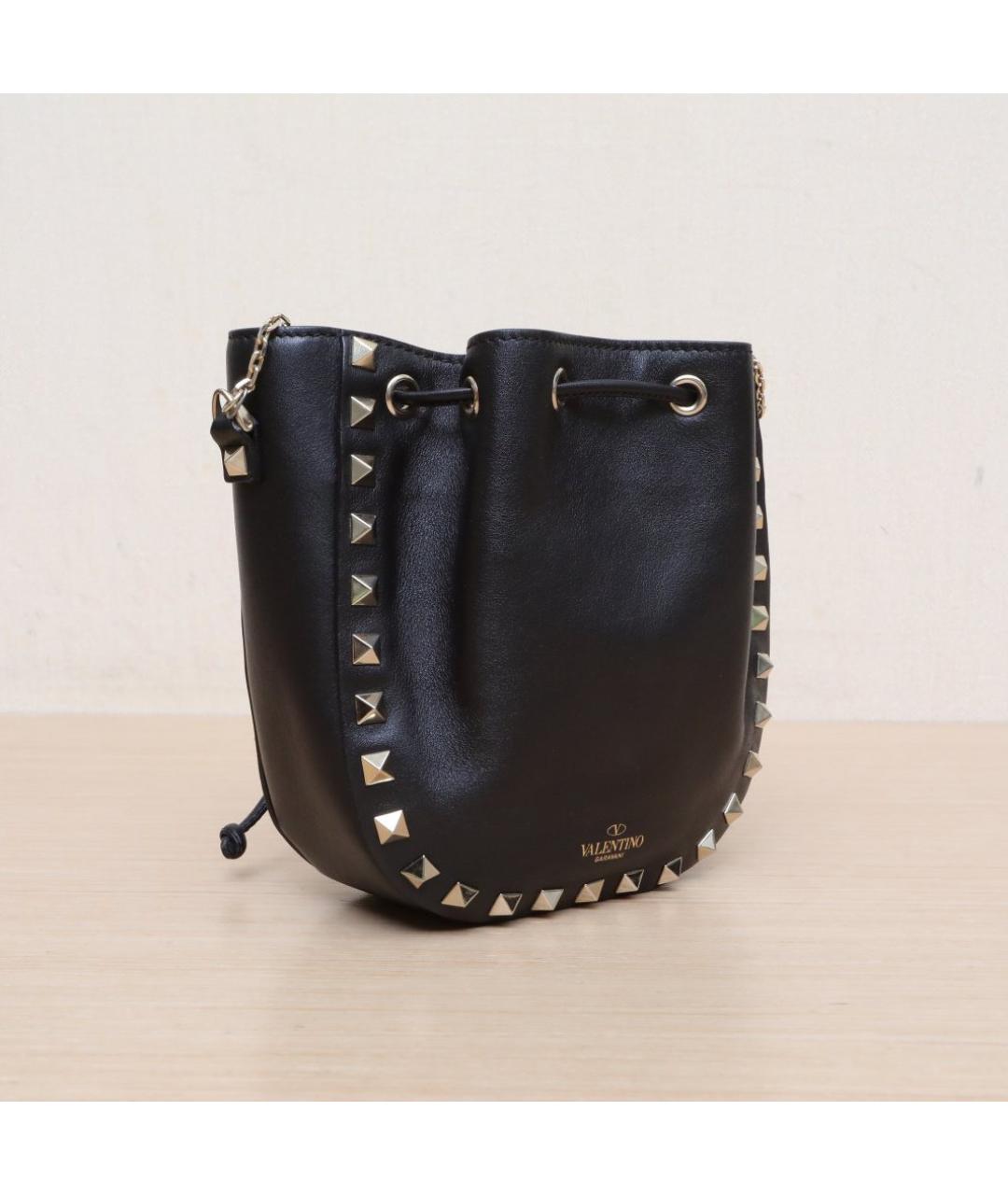 VALENTINO Черная кожаная сумка через плечо, фото 6
