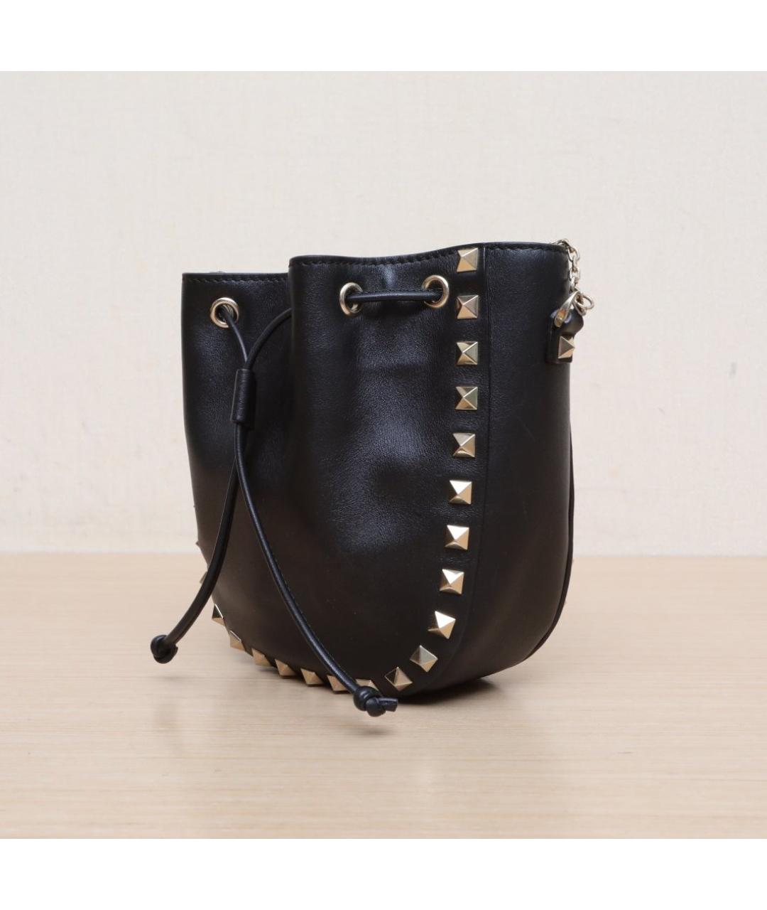 VALENTINO Черная кожаная сумка через плечо, фото 4