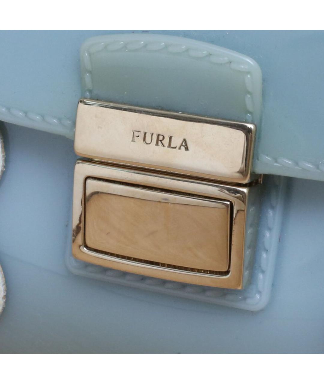 FURLA Голубая кожаная сумка через плечо, фото 8