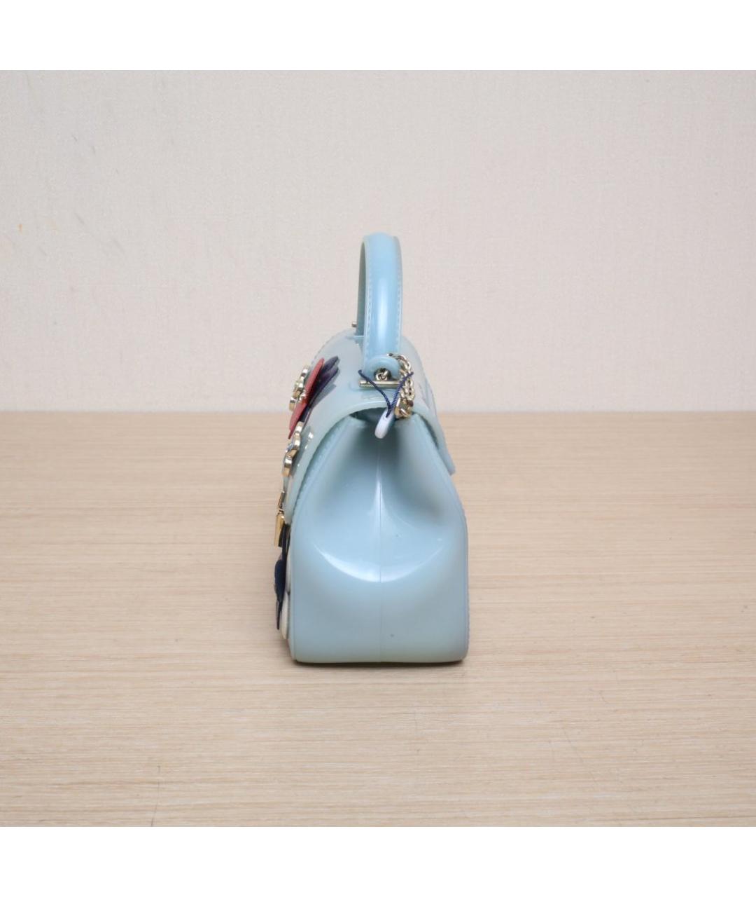 FURLA Голубая кожаная сумка через плечо, фото 5