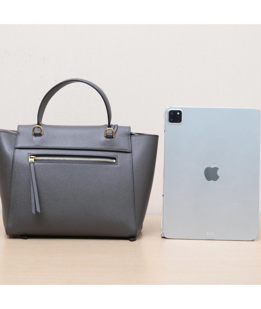 CELINE Серая кожаная сумка через плечо, фото 7