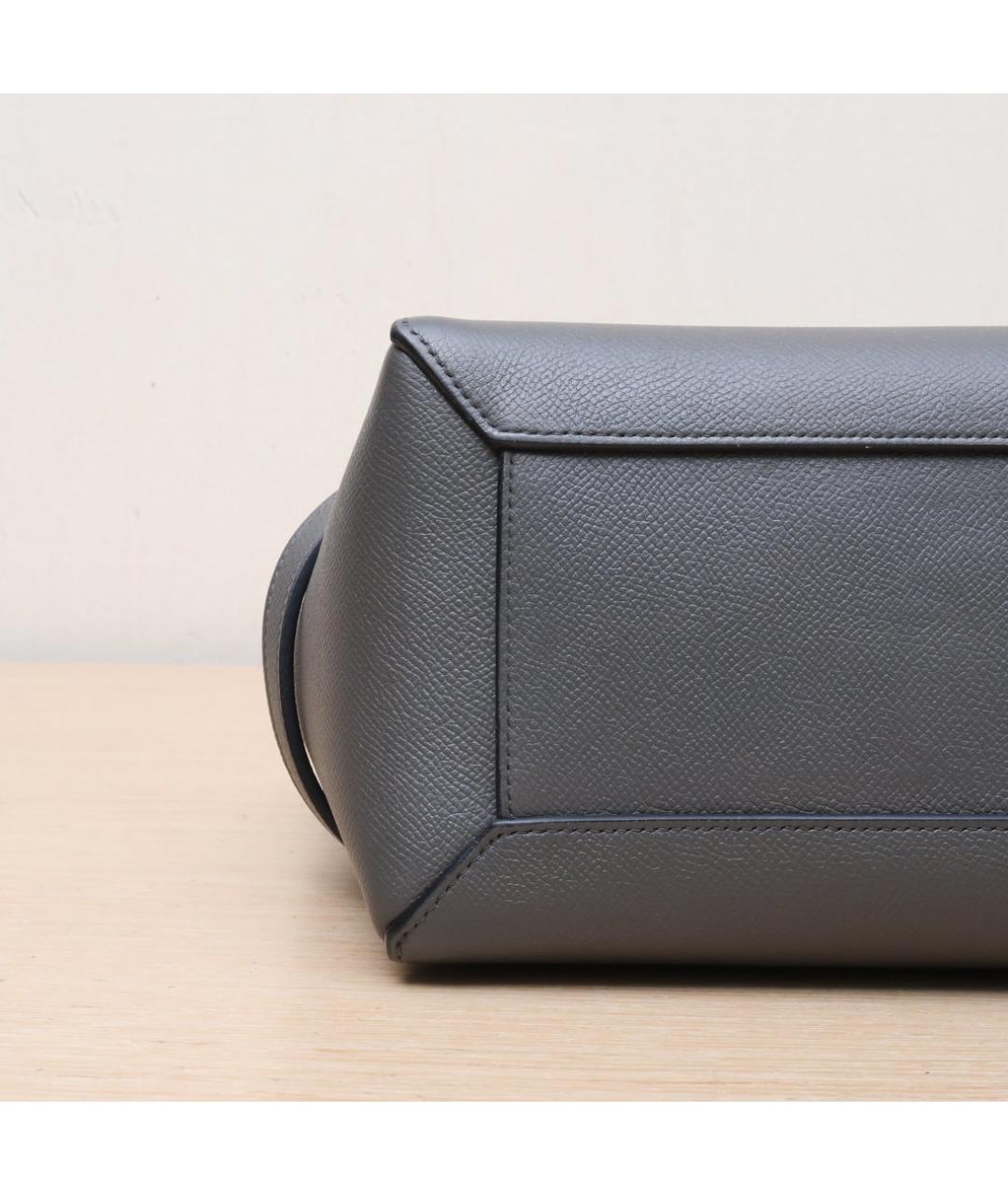 CELINE Серая кожаная сумка через плечо, фото 9