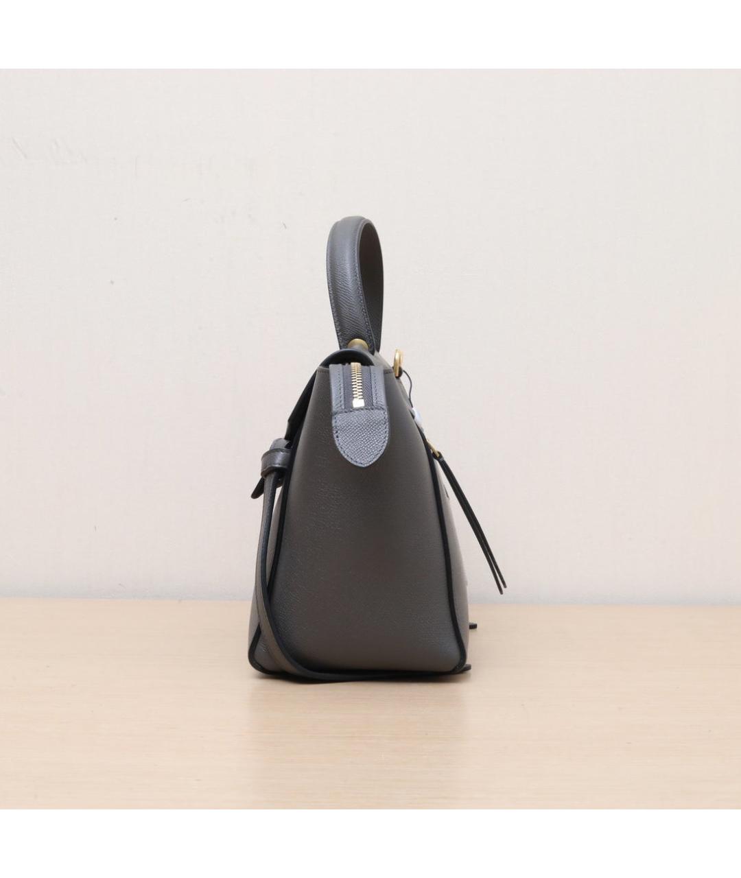 CELINE Серая кожаная сумка через плечо, фото 5