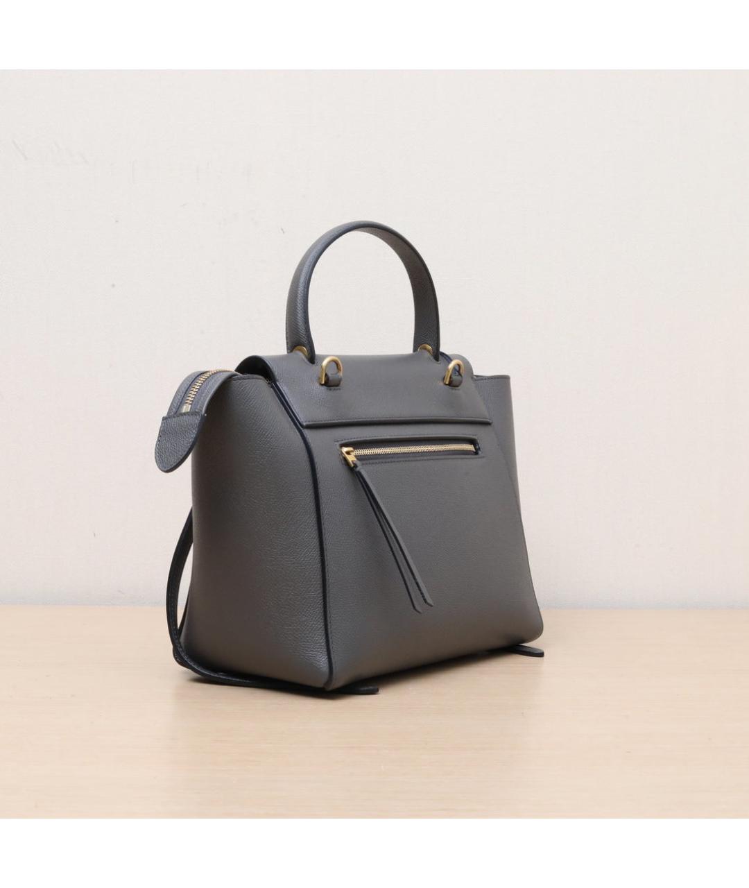 CELINE Серая кожаная сумка через плечо, фото 6