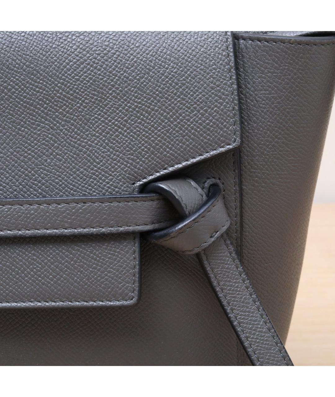 CELINE Серая кожаная сумка через плечо, фото 8