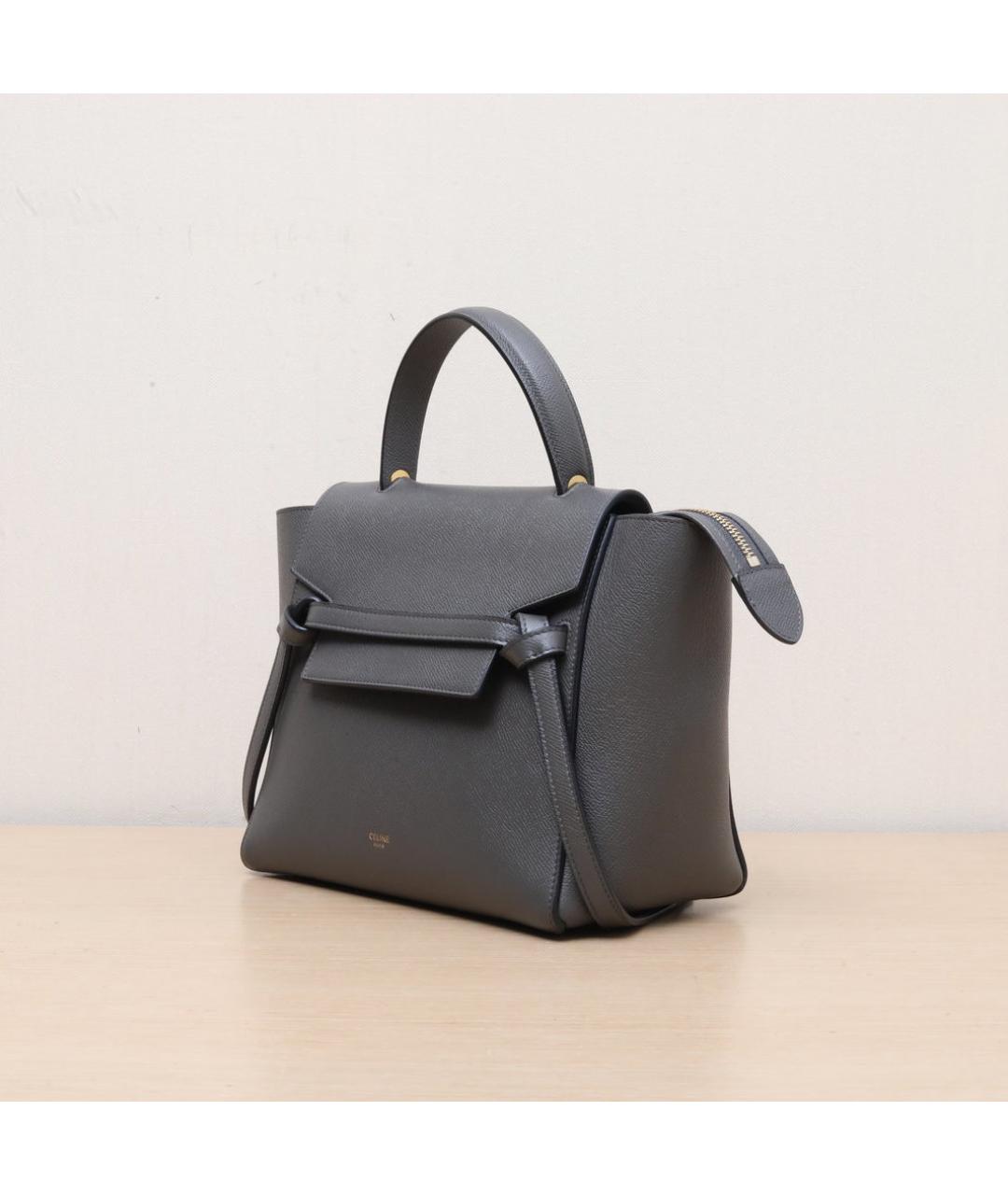 CELINE Серая кожаная сумка через плечо, фото 4
