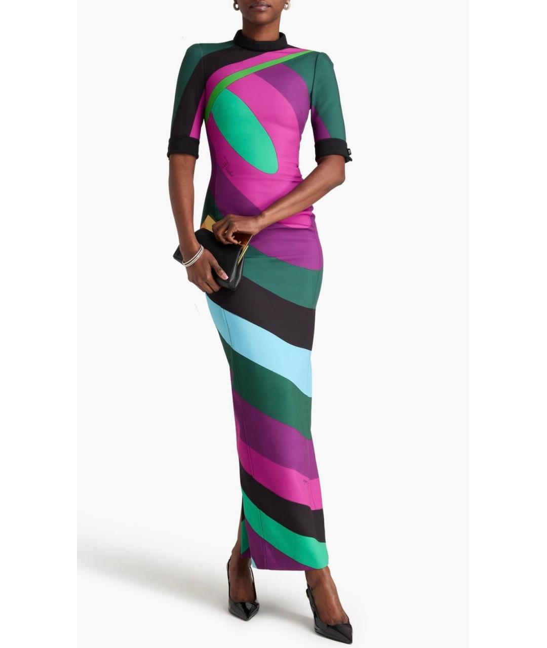 EMILIO PUCCI Мульти полиэстеровое коктейльное платье, фото 2