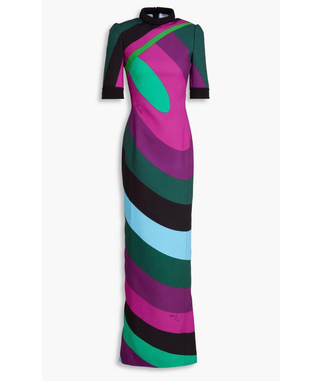 EMILIO PUCCI Мульти полиэстеровое коктейльное платье, фото 4