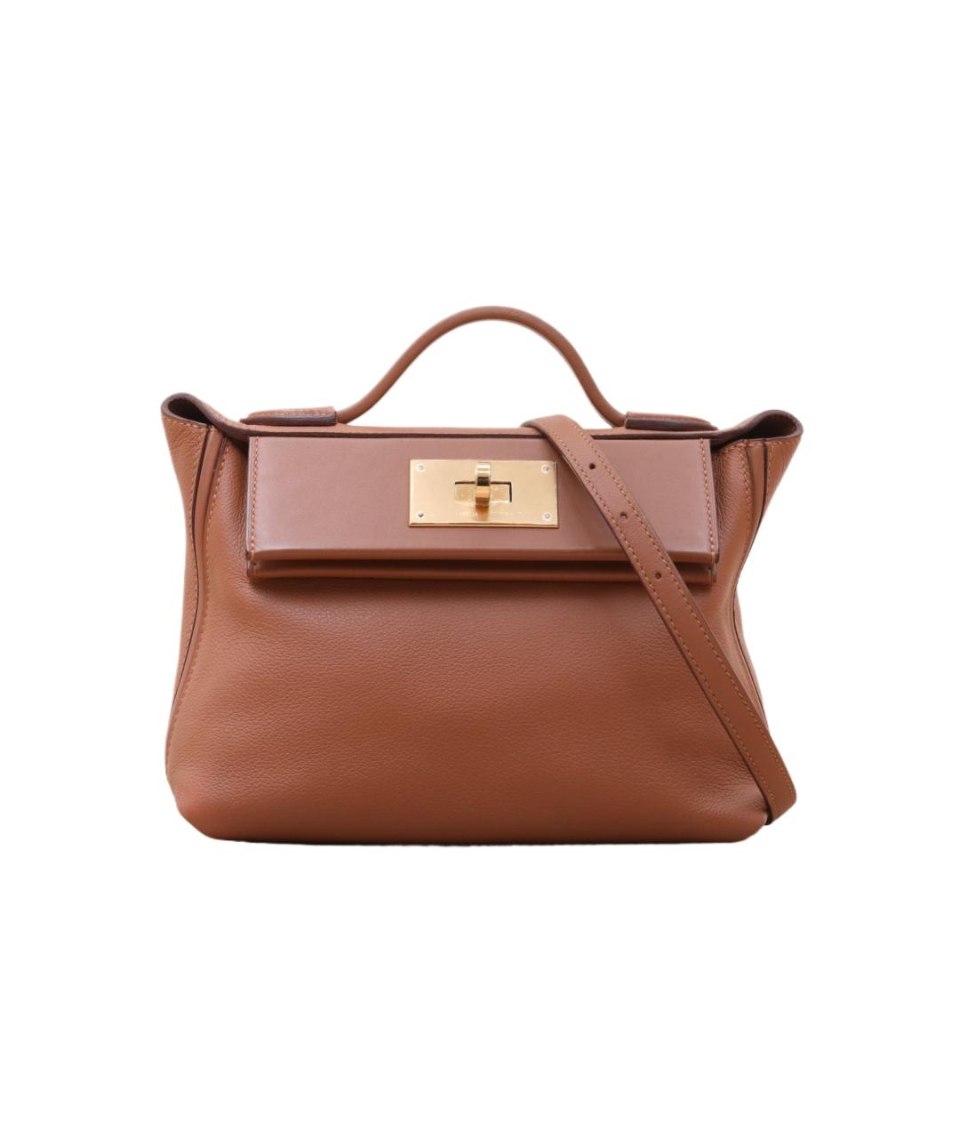 HERMES Коричневая кожаная сумка через плечо, фото 1