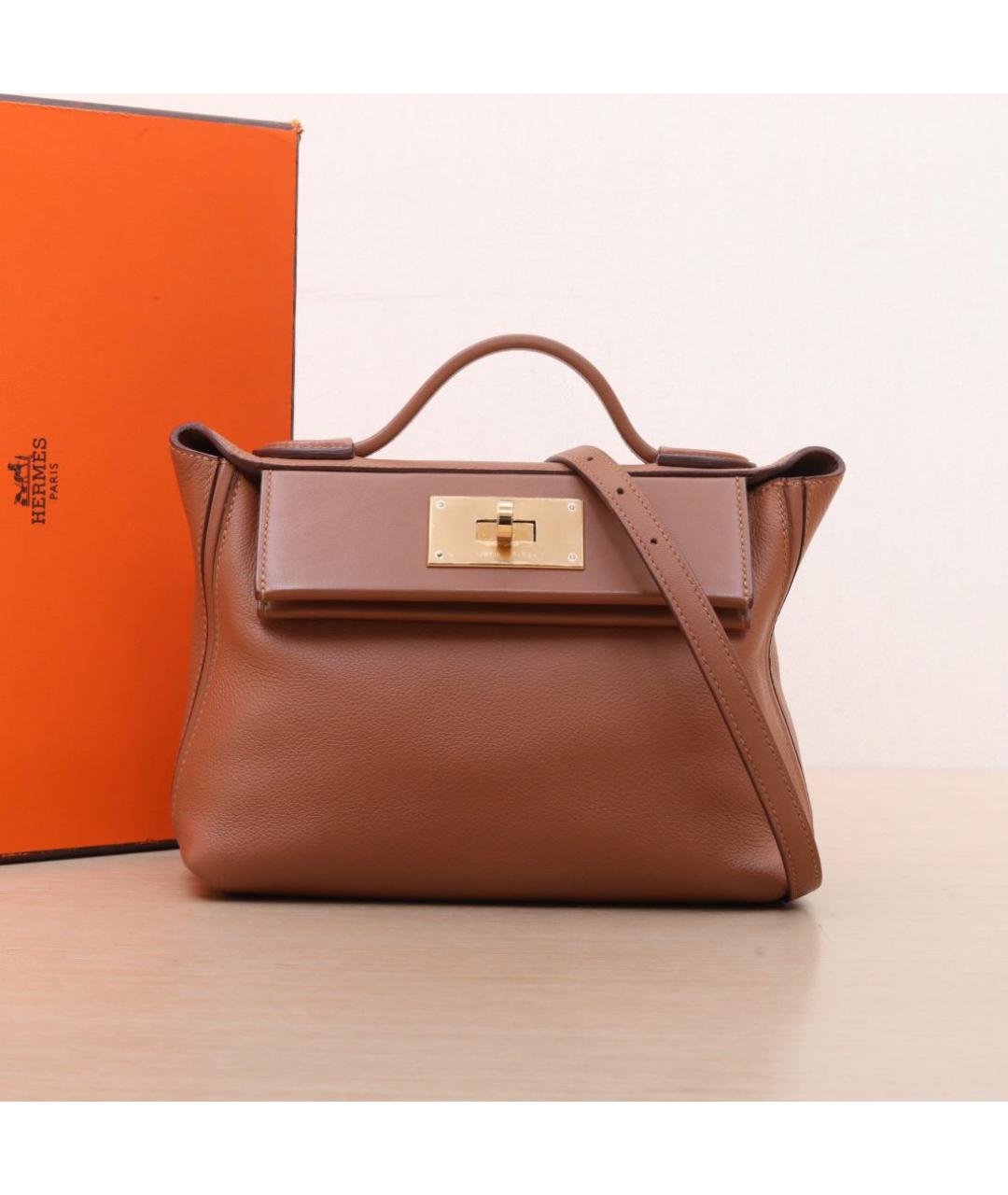 HERMES Коричневая кожаная сумка через плечо, фото 2