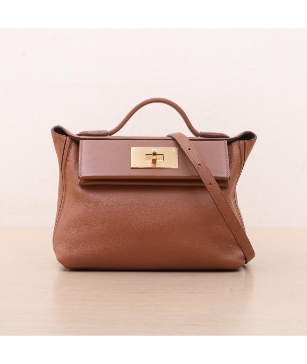 HERMES Коричневая кожаная сумка через плечо, фото 3