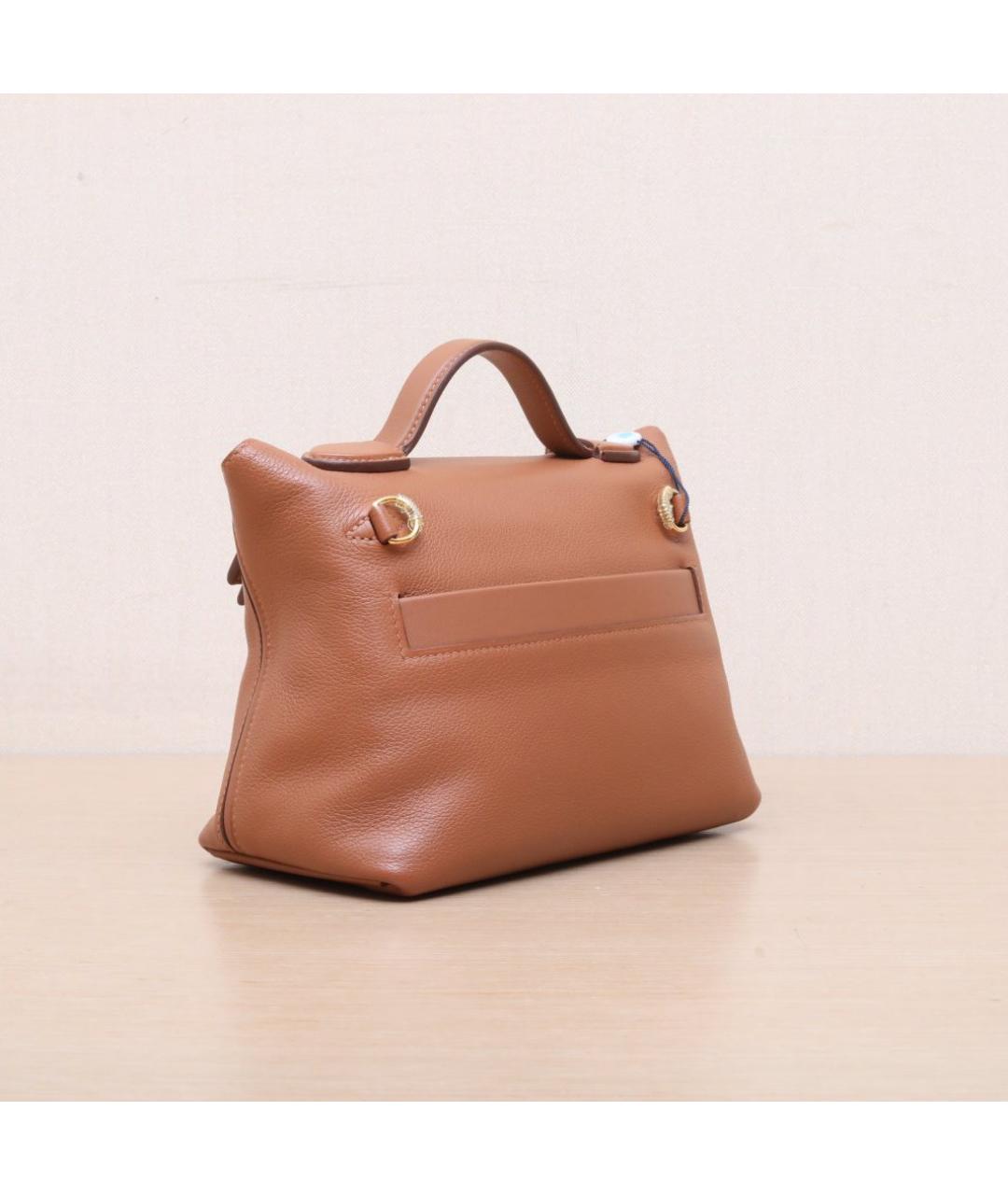HERMES Коричневая кожаная сумка через плечо, фото 6
