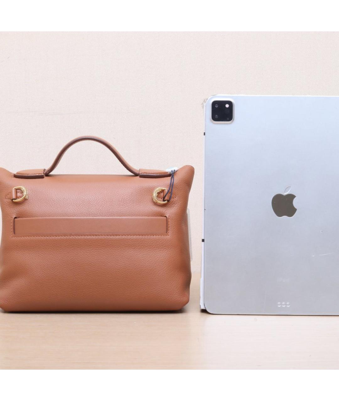 HERMES Коричневая кожаная сумка через плечо, фото 7