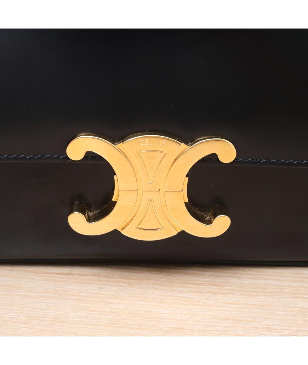 CELINE Черная кожаная сумка через плечо, фото 8