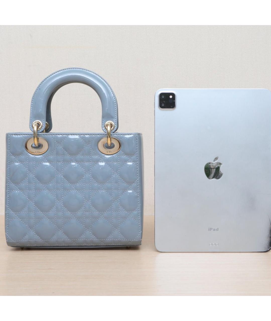 CHRISTIAN DIOR Голубая кожаная сумка через плечо, фото 7