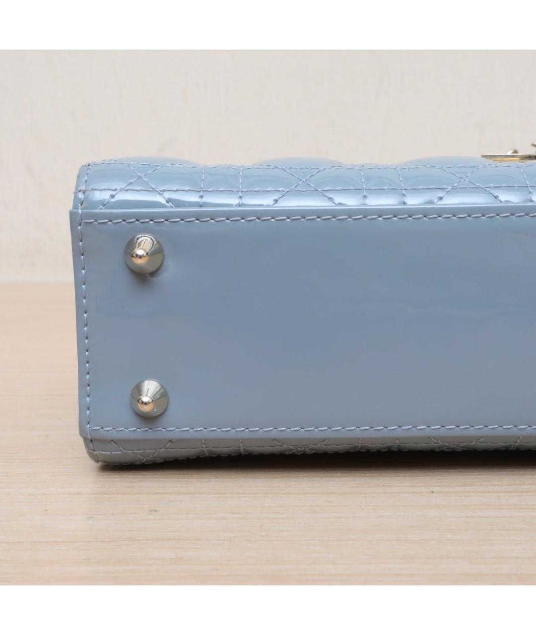 CHRISTIAN DIOR Голубая кожаная сумка через плечо, фото 9