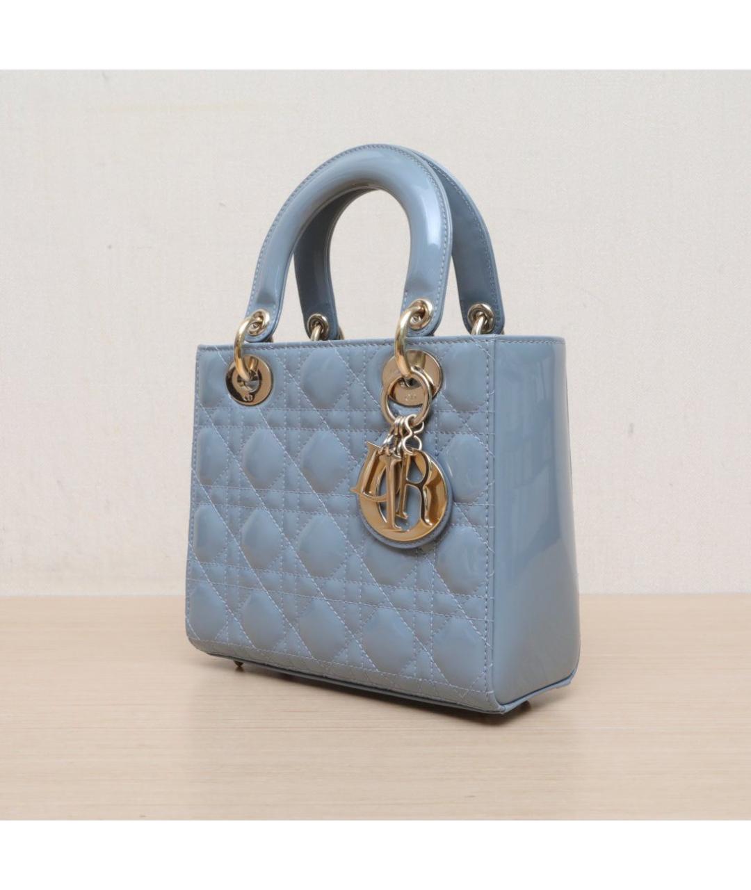 CHRISTIAN DIOR Голубая кожаная сумка через плечо, фото 4