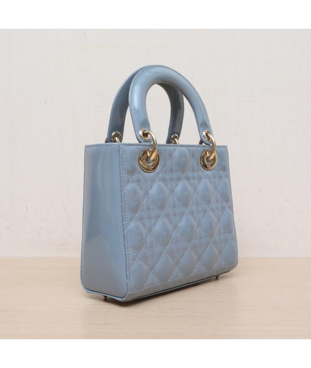 CHRISTIAN DIOR Голубая кожаная сумка через плечо, фото 6