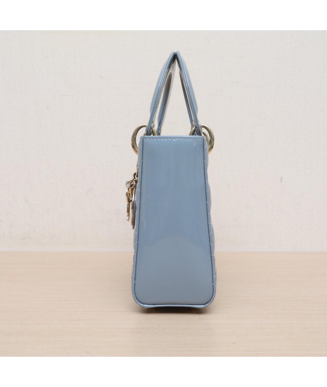 CHRISTIAN DIOR Голубая кожаная сумка через плечо, фото 5