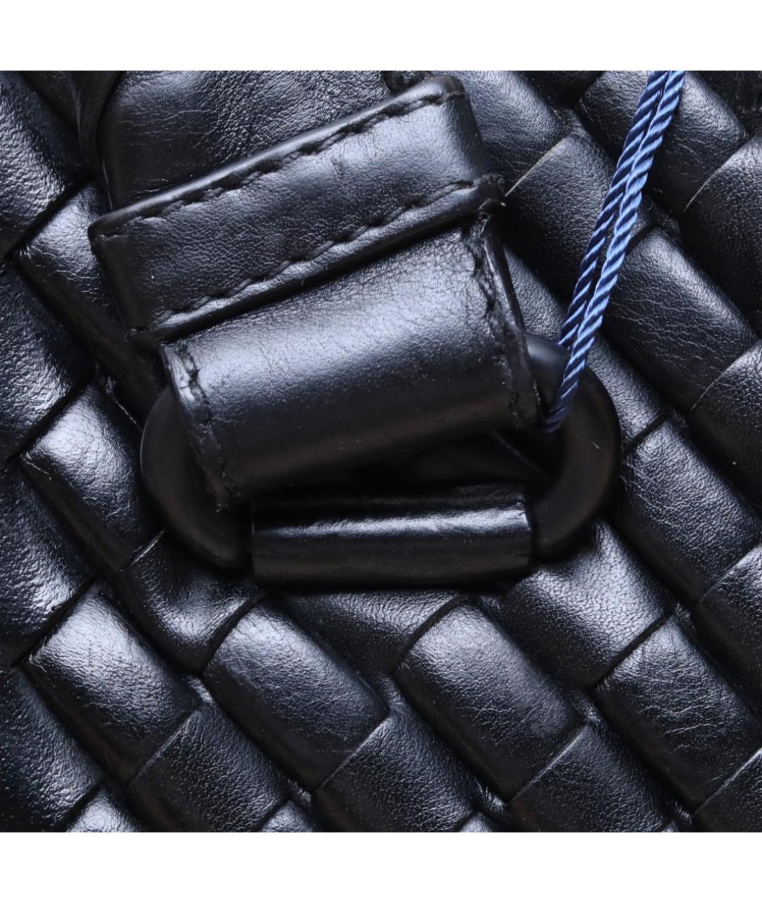 BOTTEGA VENETA Черная кожаная сумка через плечо, фото 8
