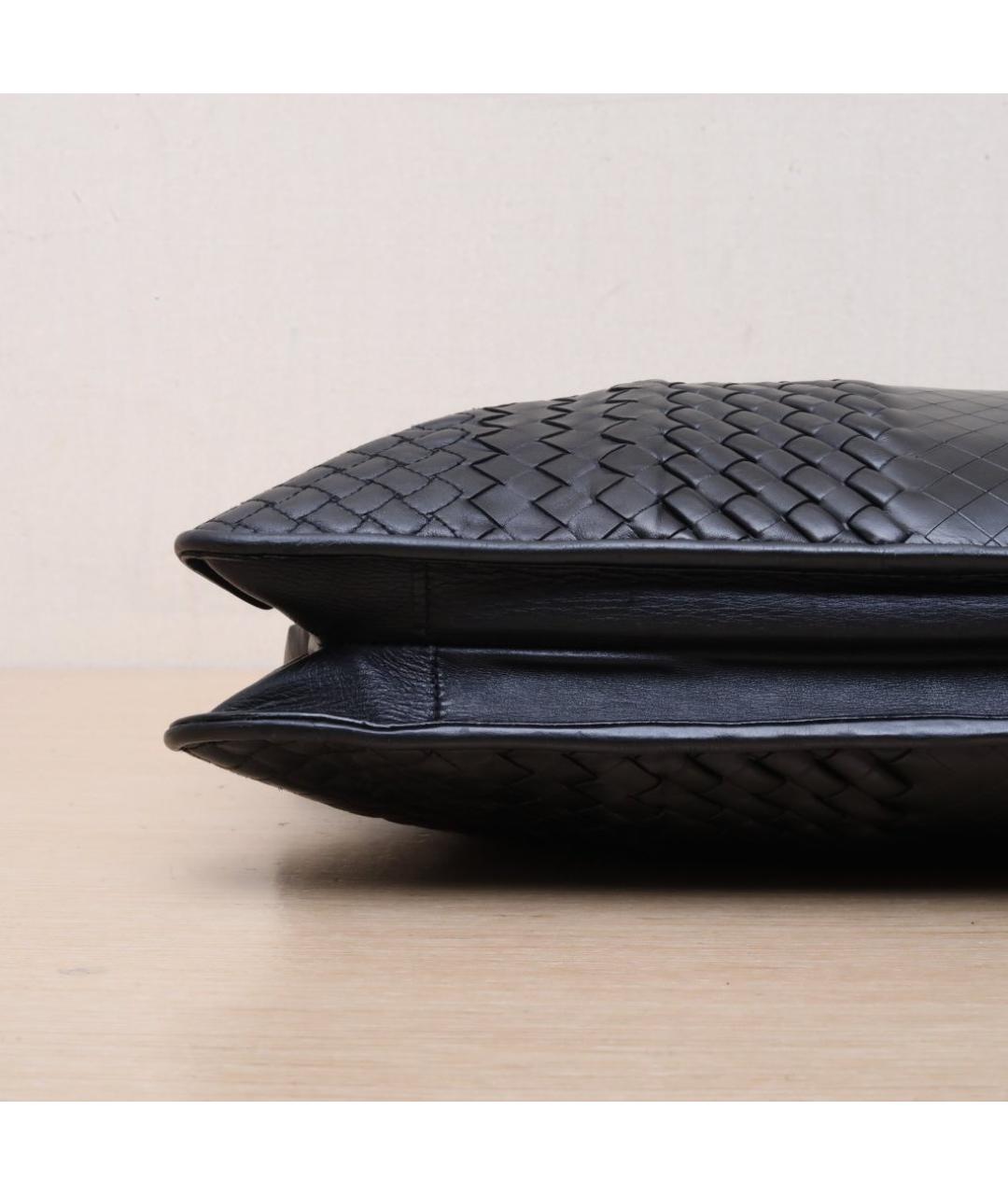 BOTTEGA VENETA Черная кожаная сумка через плечо, фото 9